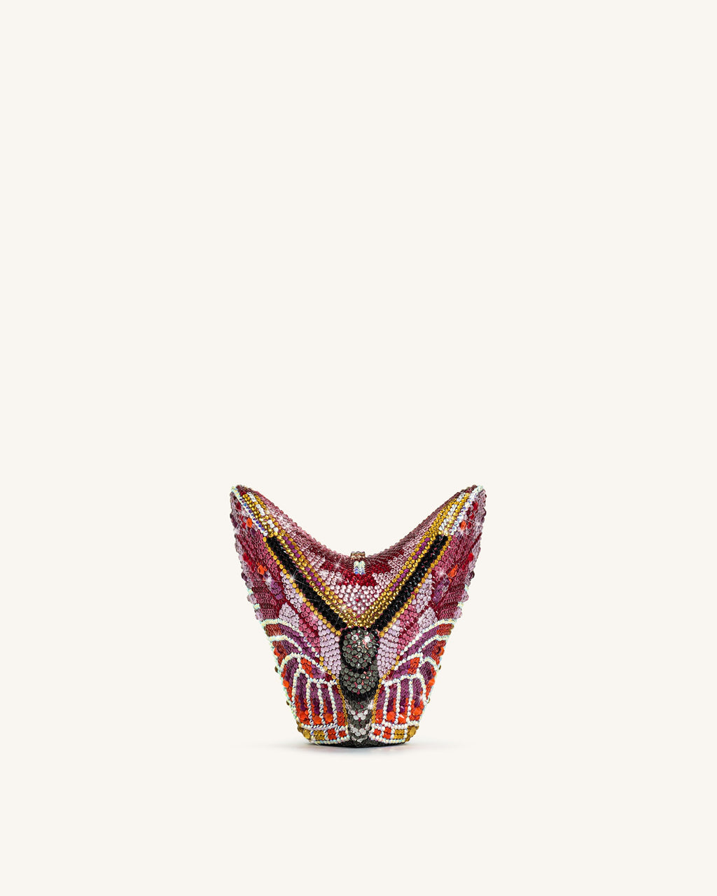 Paisley Crystal Butterfly Clutch - Multicolor