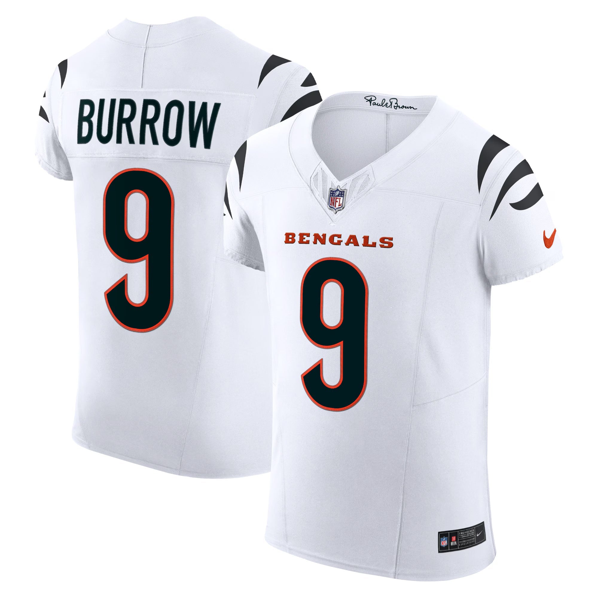 Cincinnati Bengals Joe Burrow White Vapor F.U.S.E. Elite Jersey