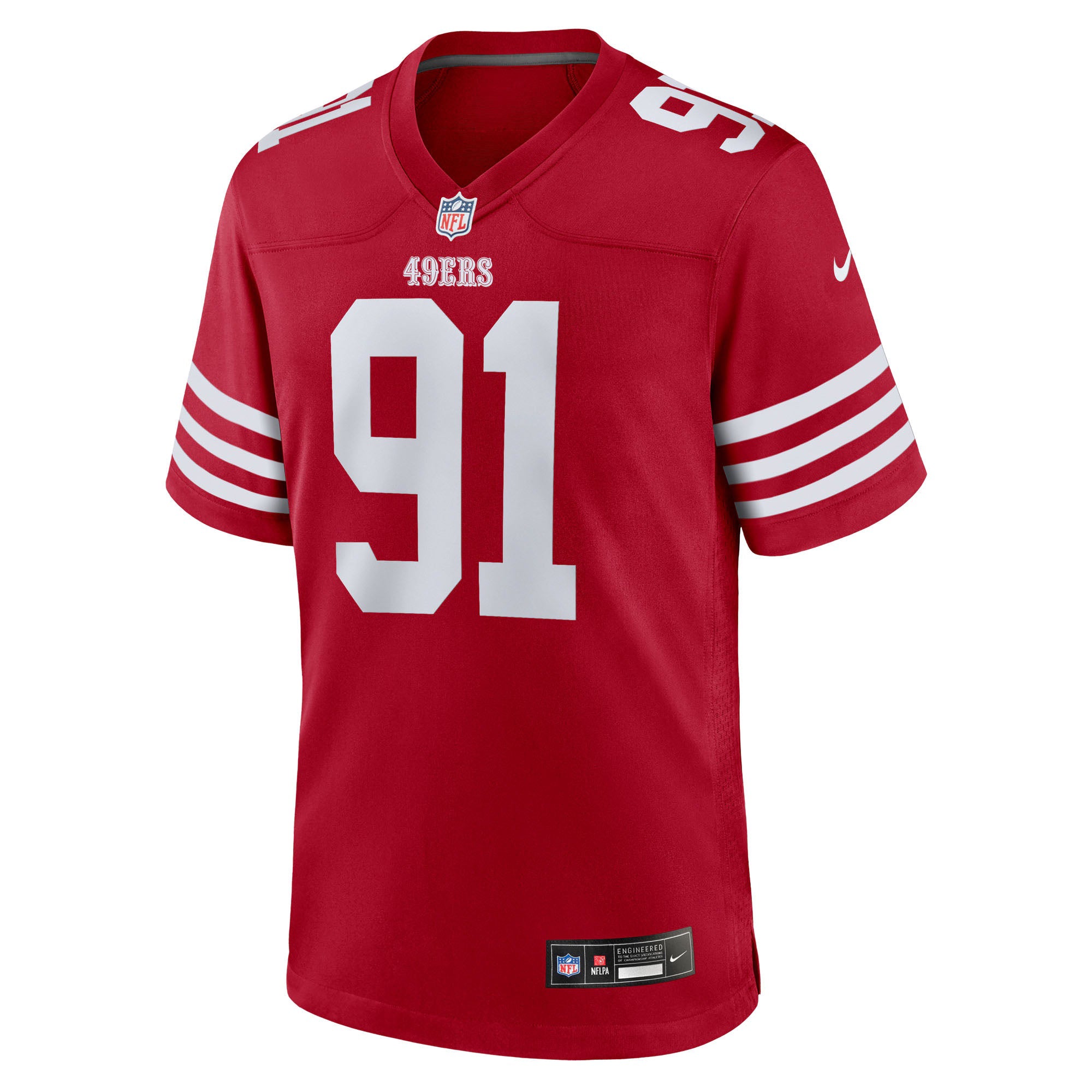 San Francisco 49ers Sam Okuayinonu Scarlet Team Game Jersey