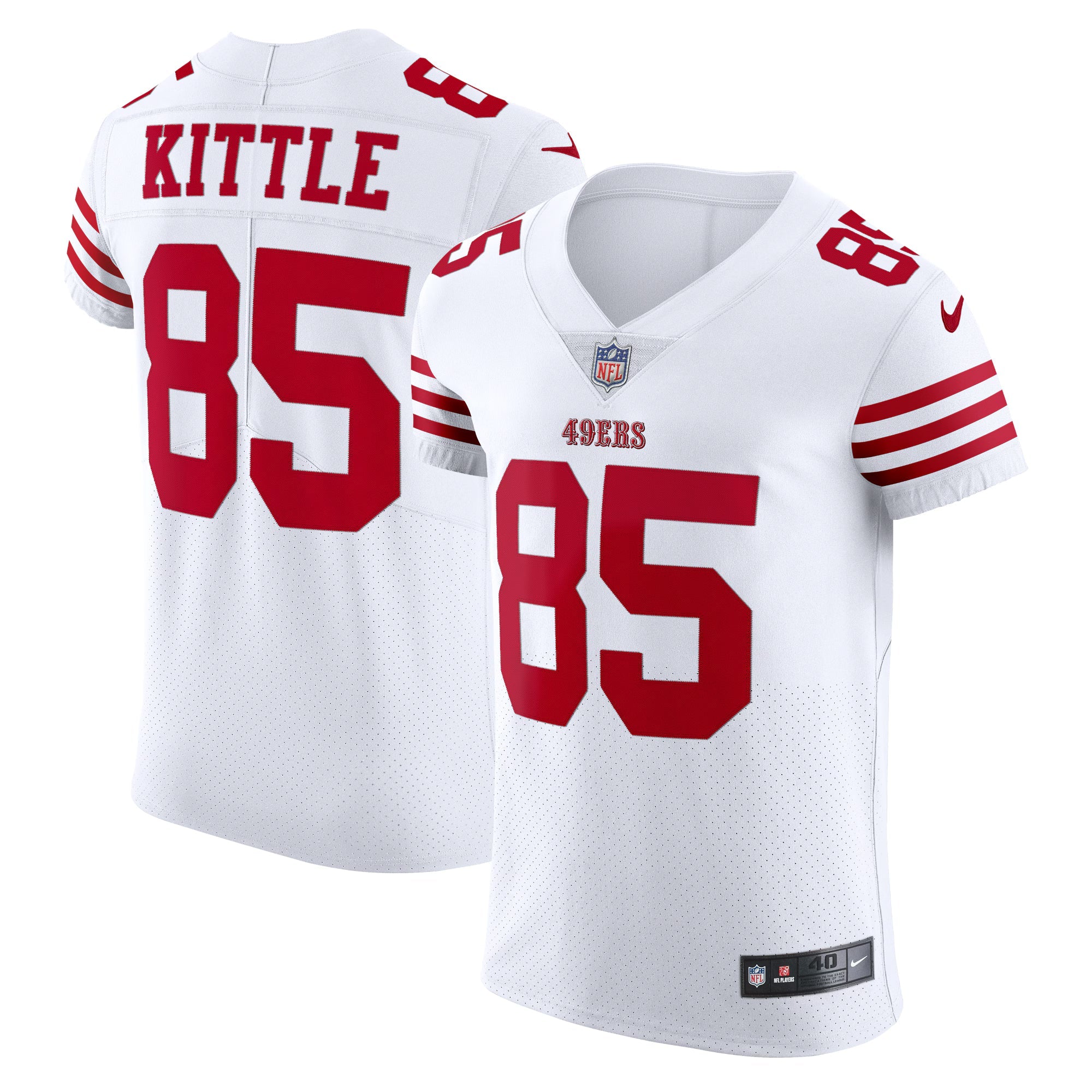 San Francisco 49ers George Kittle White Vapor Elite Jersey