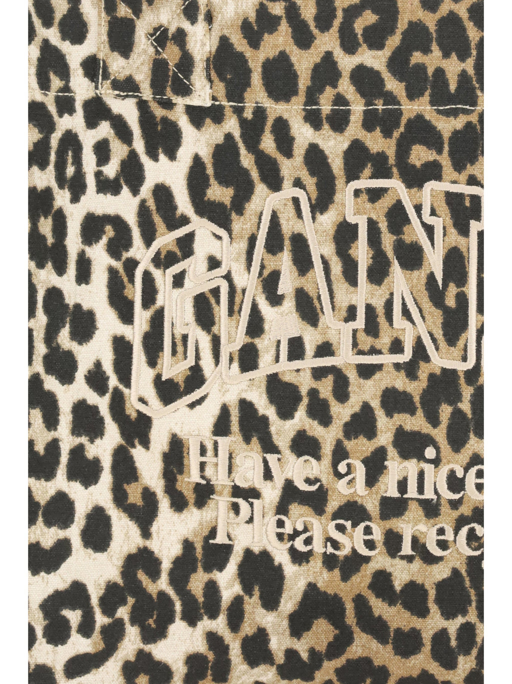 Ganni Women Leopard Print Tote Bag