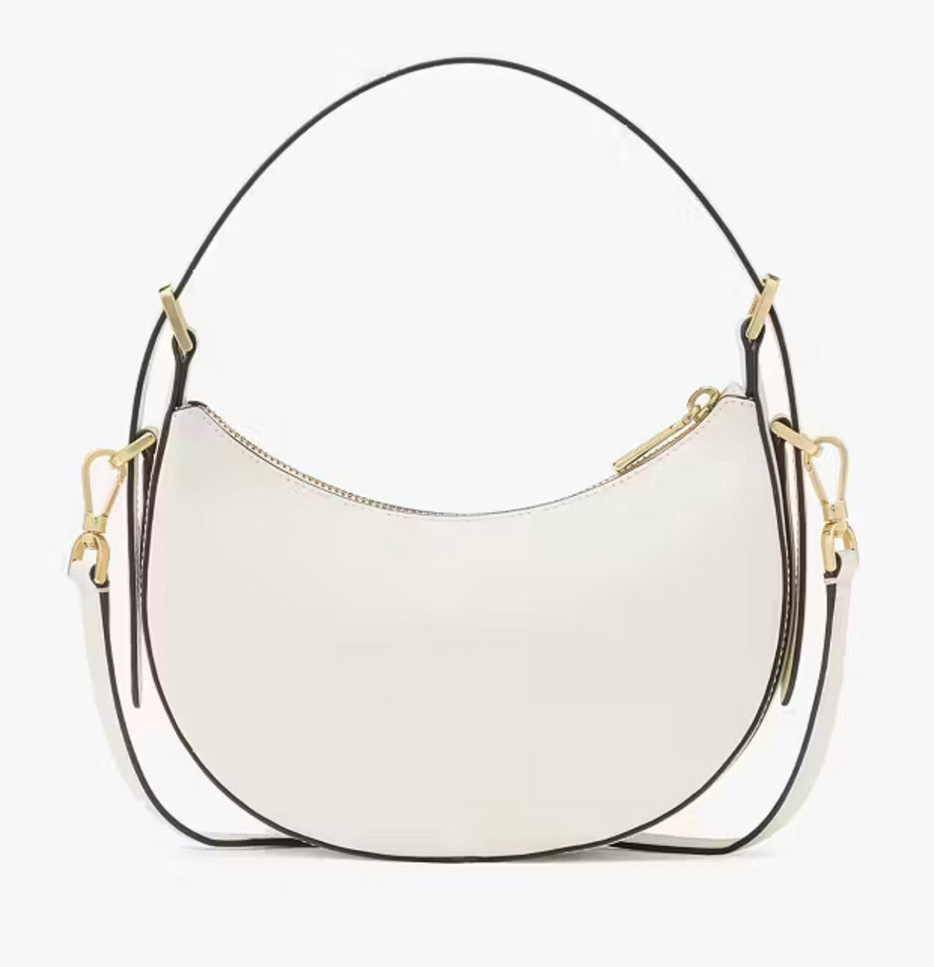NWT Kate Spade Leather Madison Crescent Shoulder Bag In Meringue