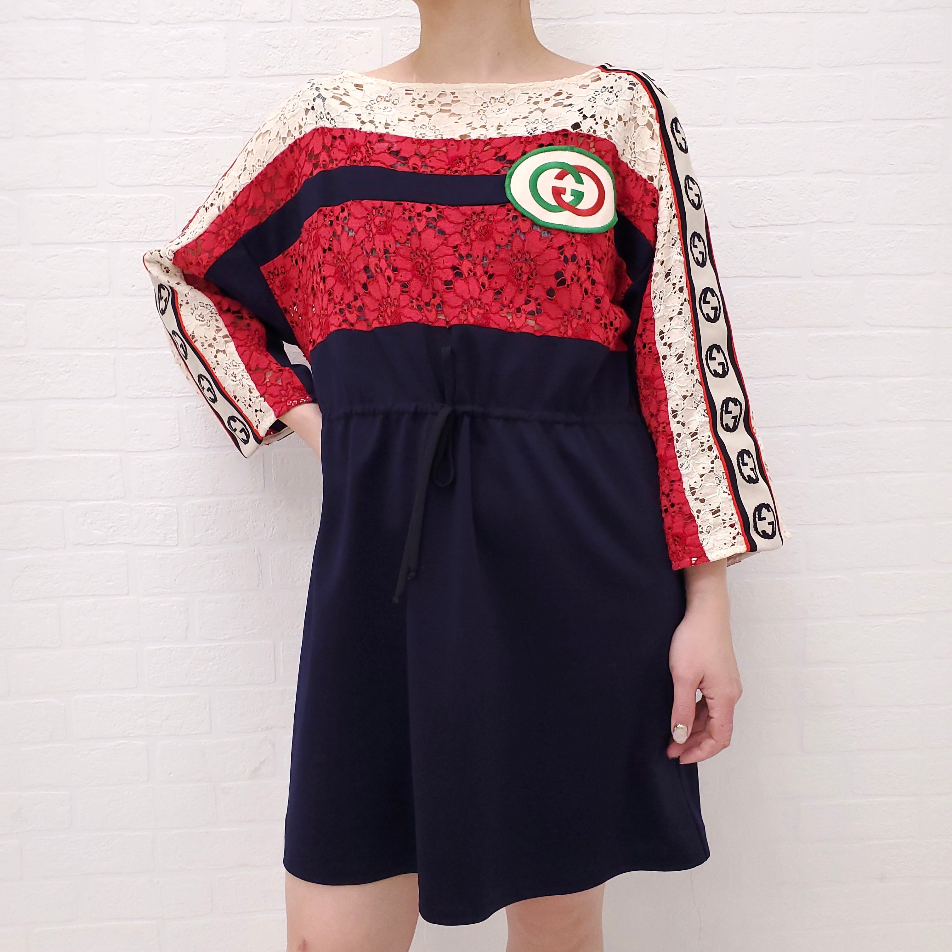 GUCCI LACE LOGO DRESS - SIZE S