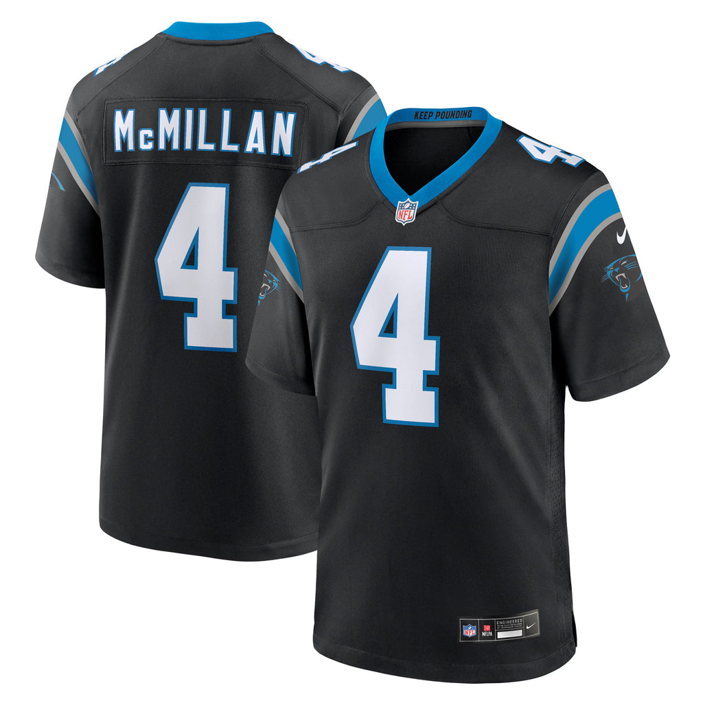 Carolina Panthers Tetairoa McMillan Black 2025 NFL Draft First Round Pick Game Jersey