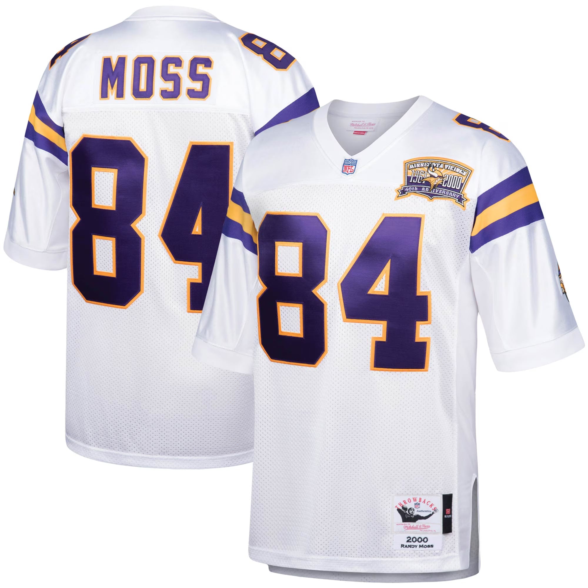 Minnesota Vikings 2000 Randy Moss Mitchell & Ness White Authentic Throwback Retired Player Jersey