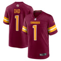 Washington Commanders Number 1 Dad Burgundy Game Jersey