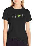 Book Lover Heartbeat T-Shirt - Black