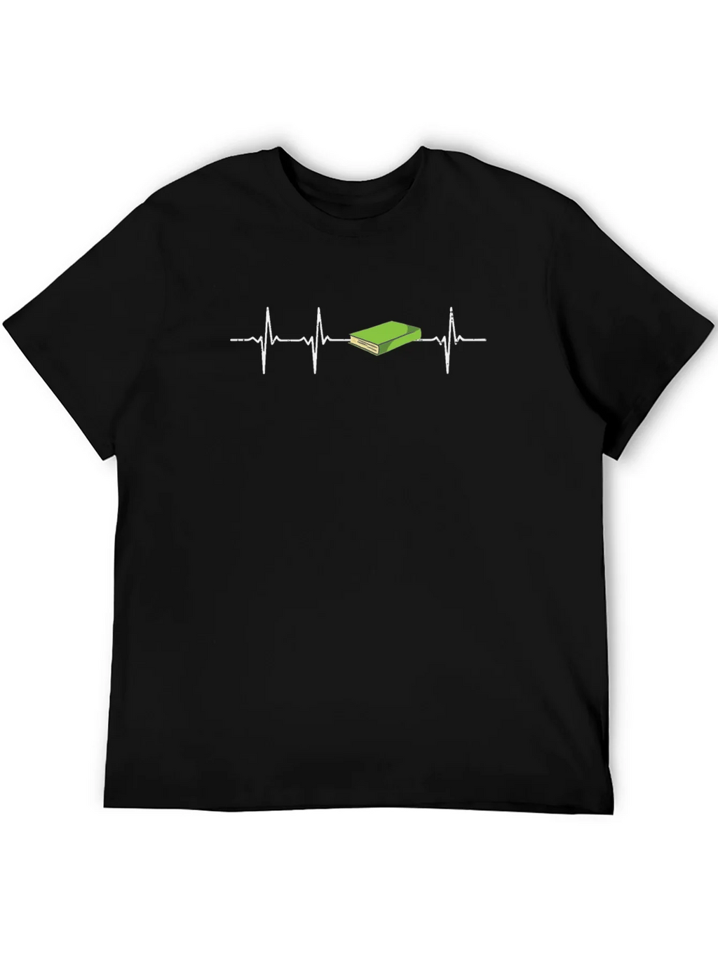 Book Lover Heartbeat T-Shirt - Black