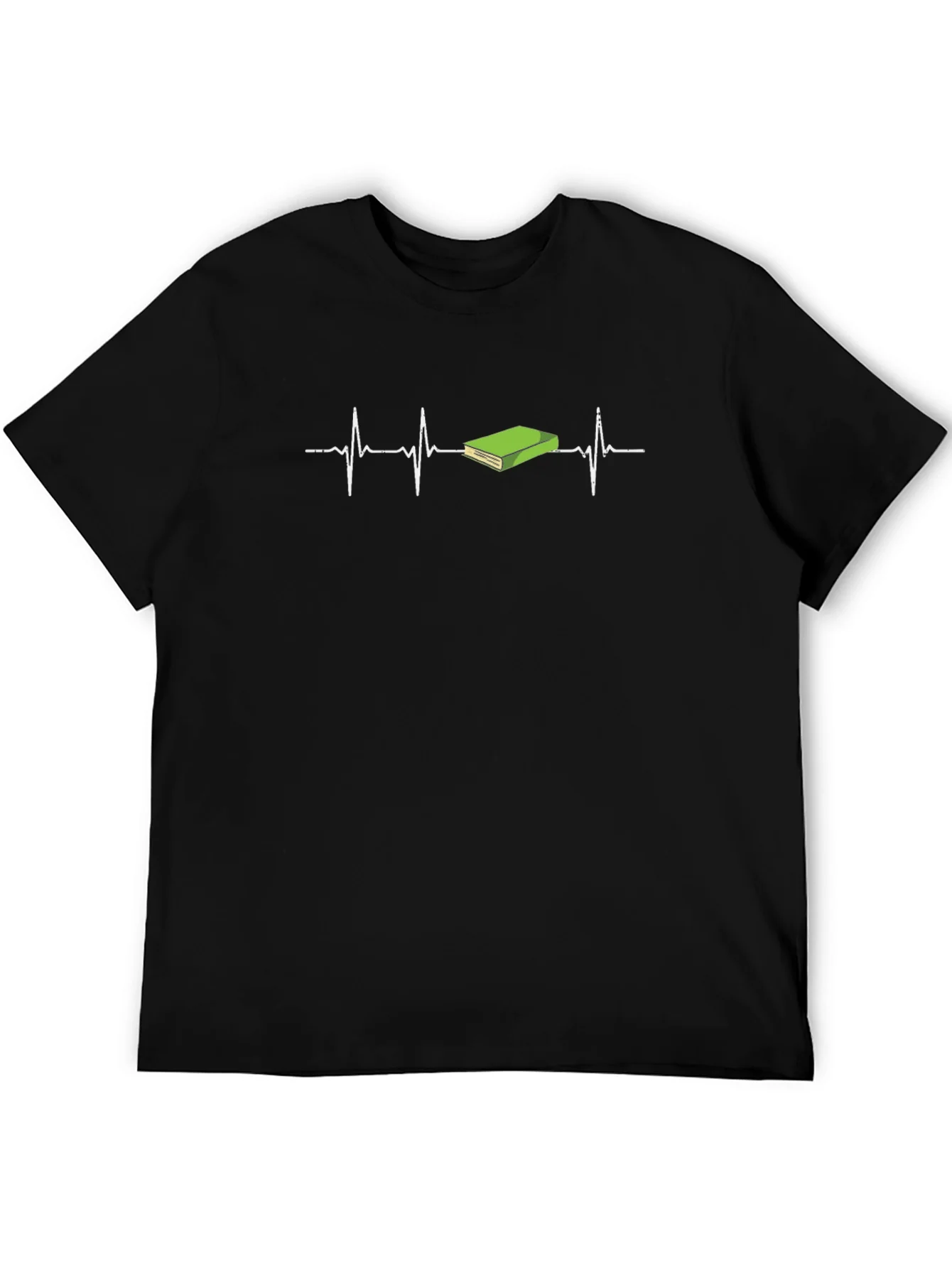 Book Lover Heartbeat T-Shirt - Black