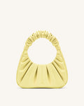 Gabbi Ruched Hobo Handbag - Light Yellow