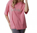 Embellished Mama Patch Tee In Pink