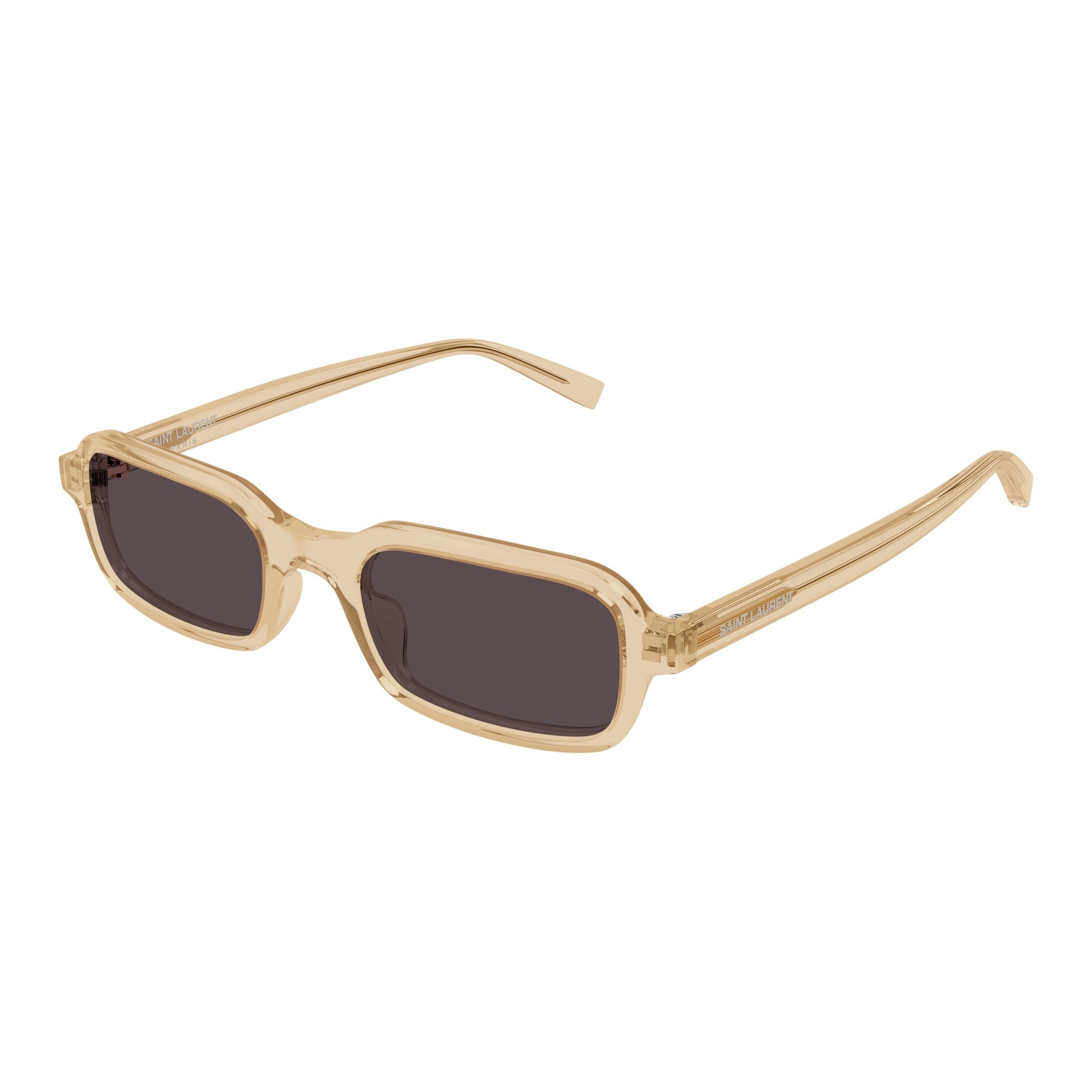 Translucent Beige Acetate Sunglasses With Dark Lenses