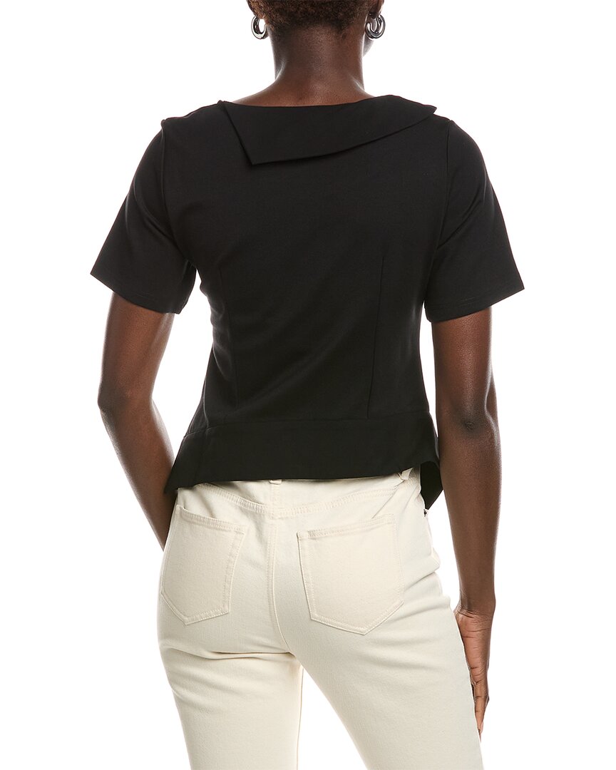 Gracia Asymmetrical Neck Ruched Solid Top