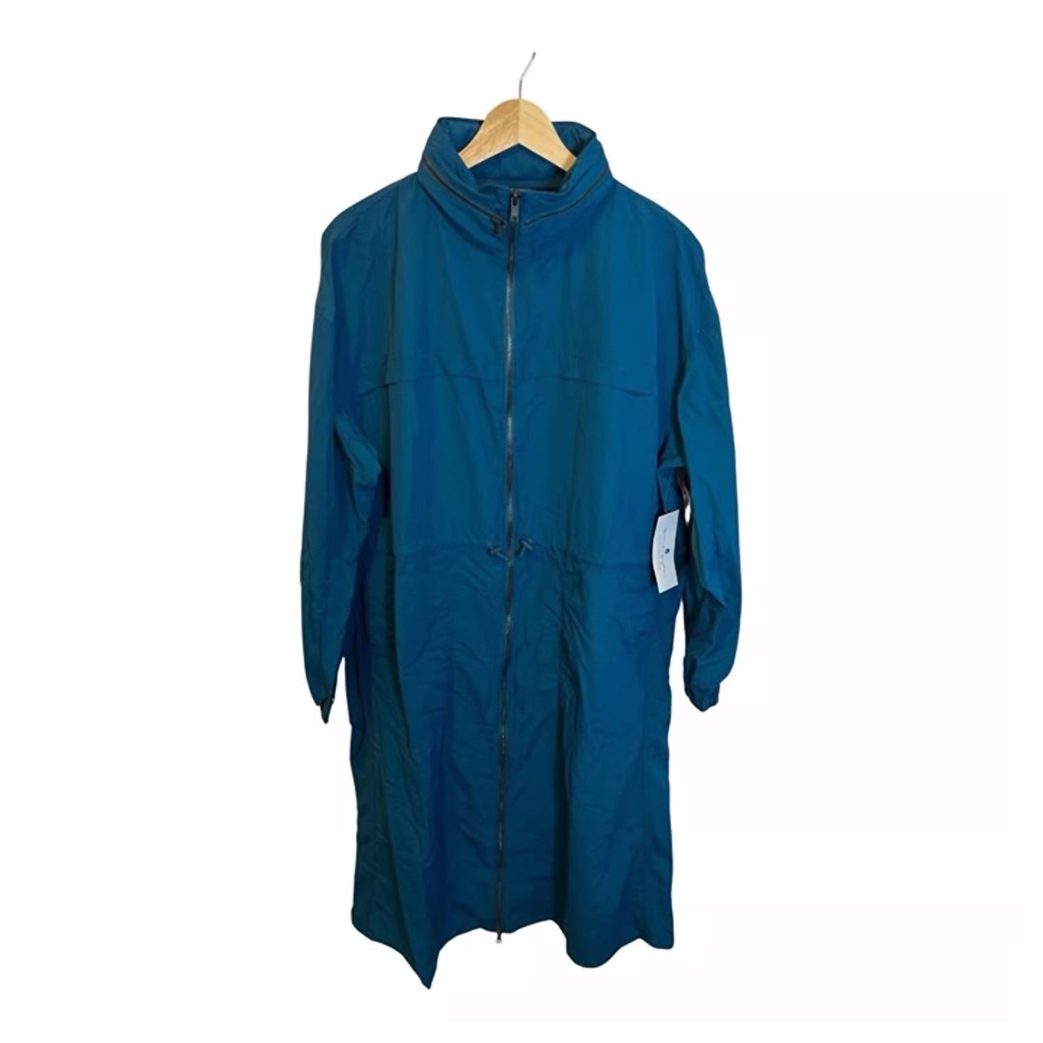 Natasha Full Zip Long Jacket In Aqua
