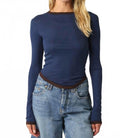 Kendall Long Sleeve Top In Blue