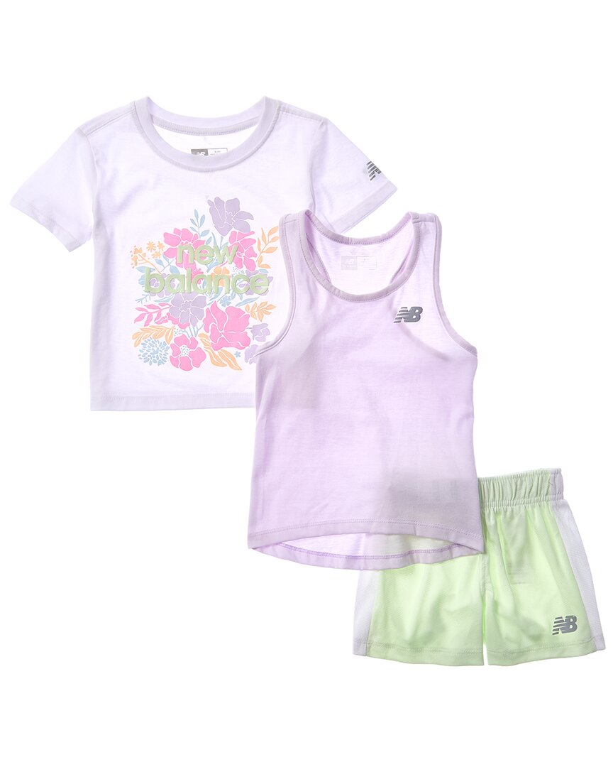 New Balance 3pc Set T-Shirt, Tank, & Mesh Short Set
