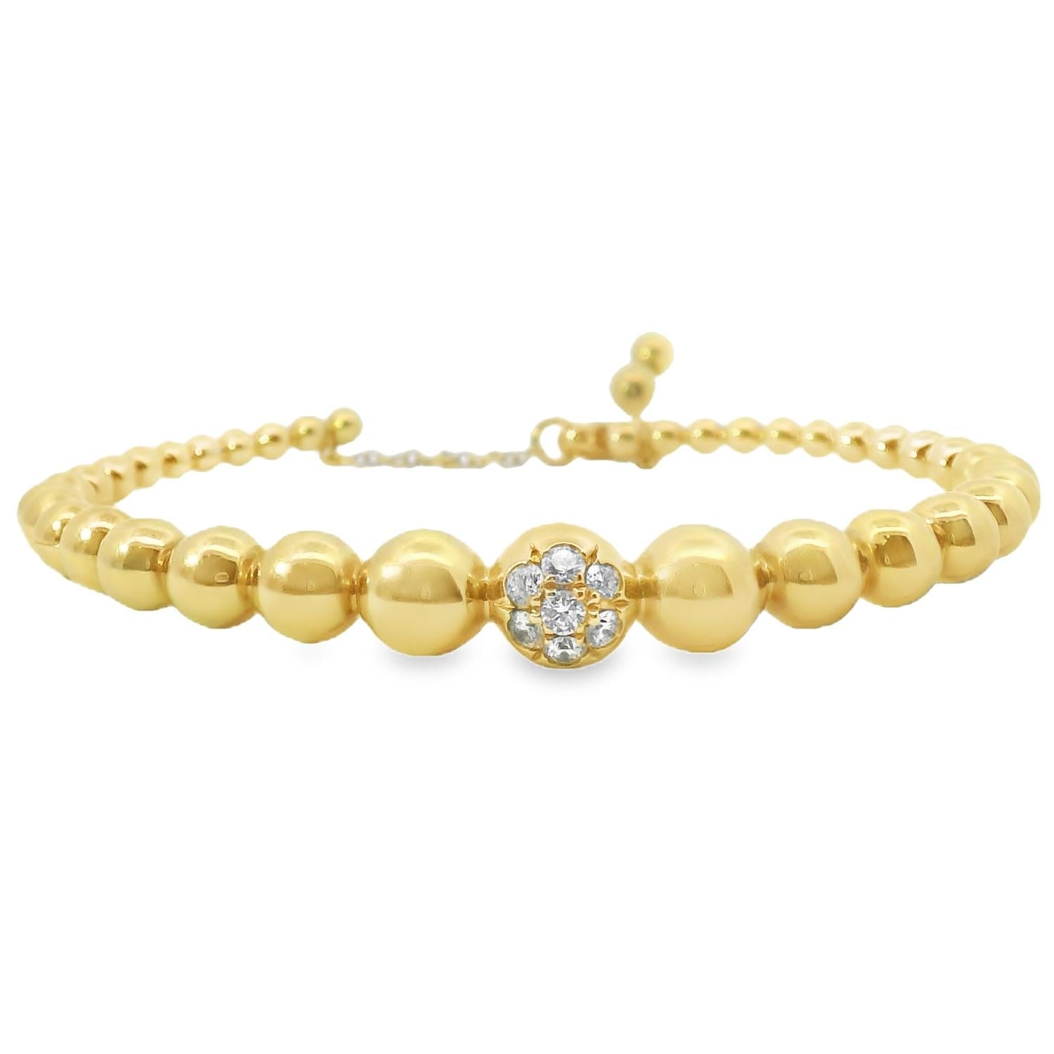 Women's Diamond Bubble Cuff Bracelet In Yellow Gold