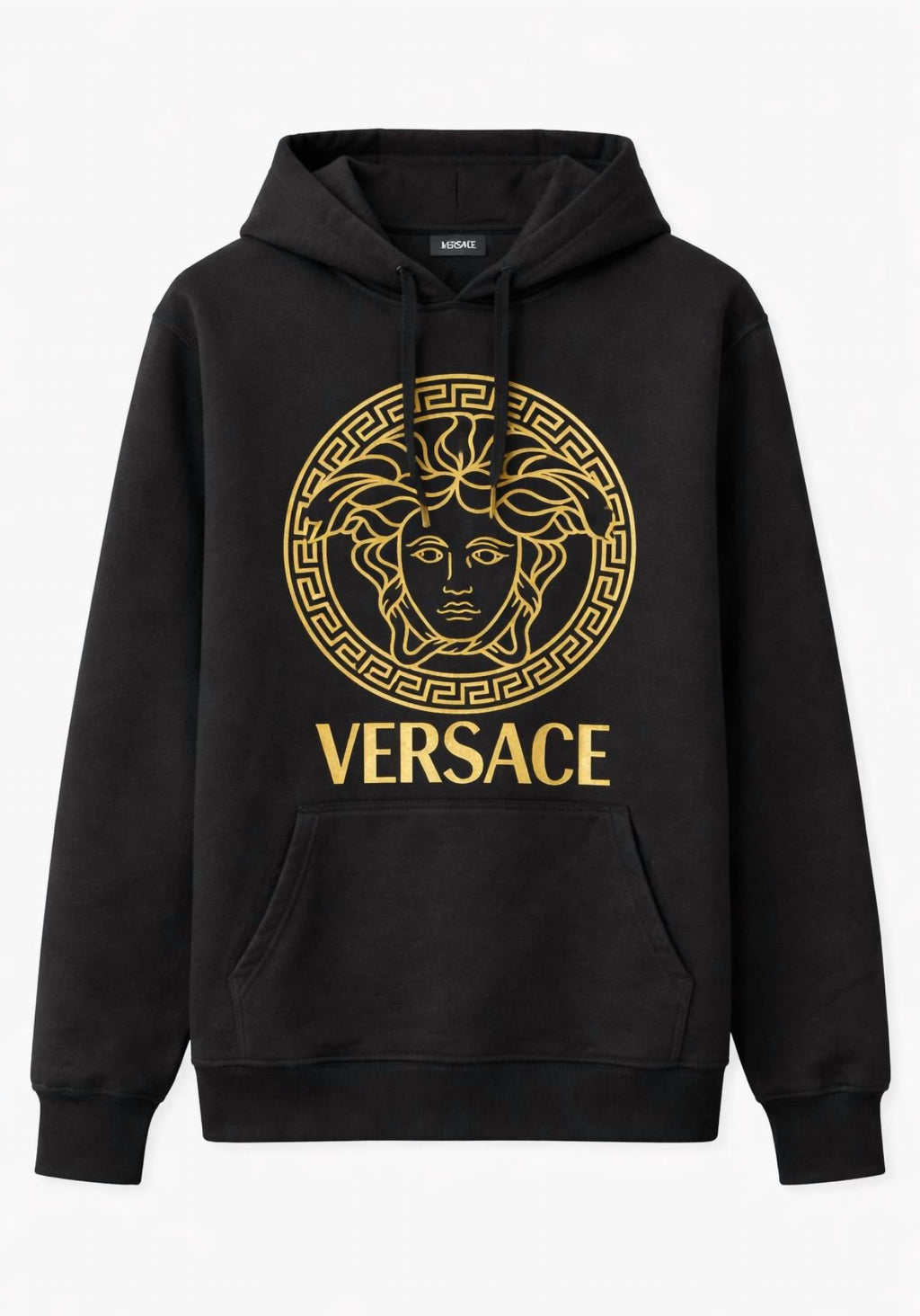 Medusa Cotton Hoodie In Black