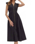 Effortless Luxe Midi Dress In Black