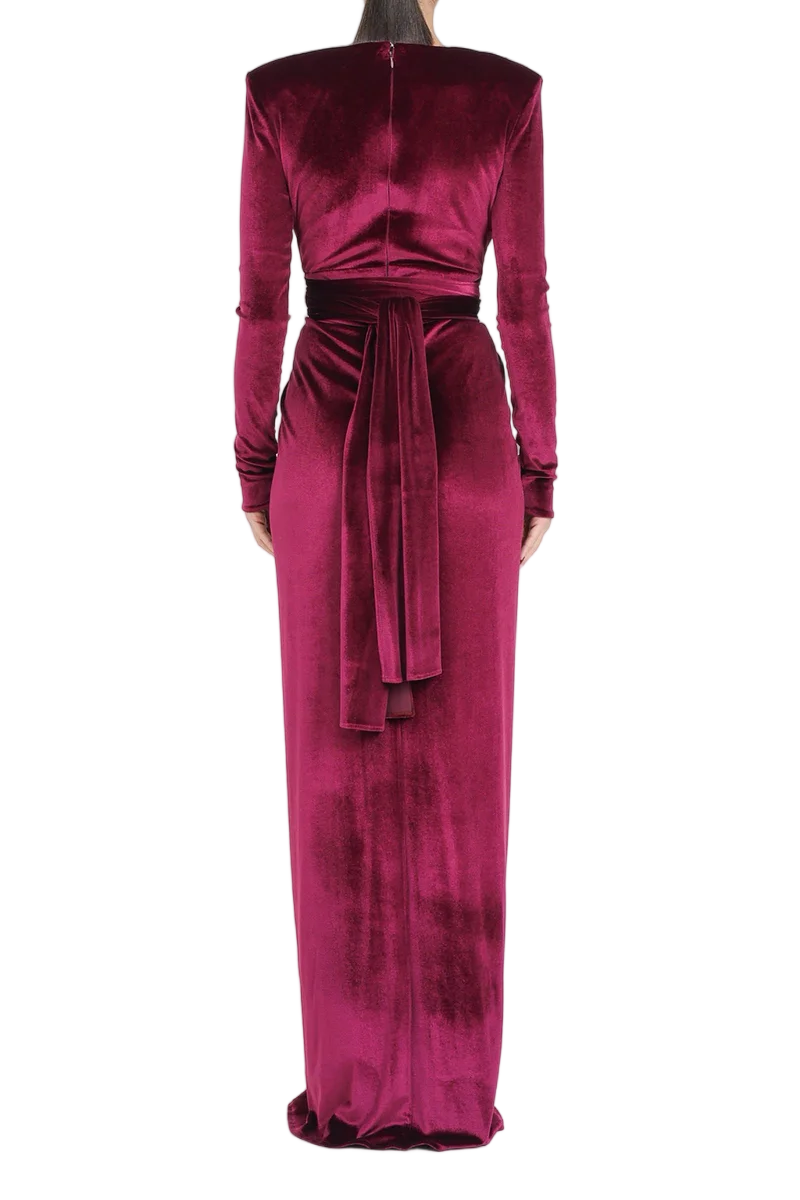 Long Velvet Dress - Red