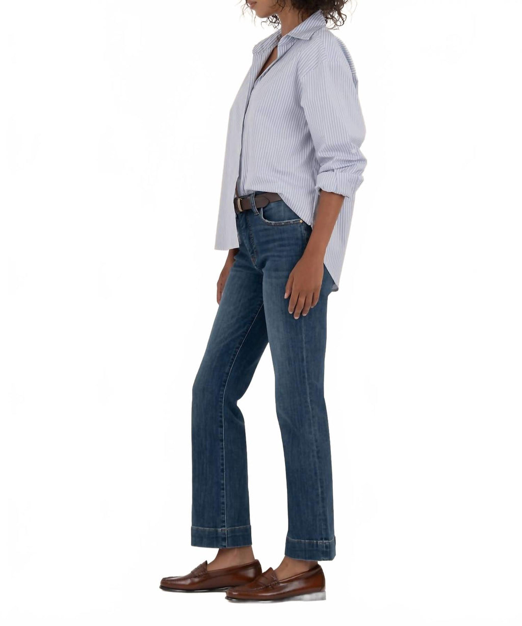Kelsey High Rise Ankle Flare Jeans In Vibrant Wash