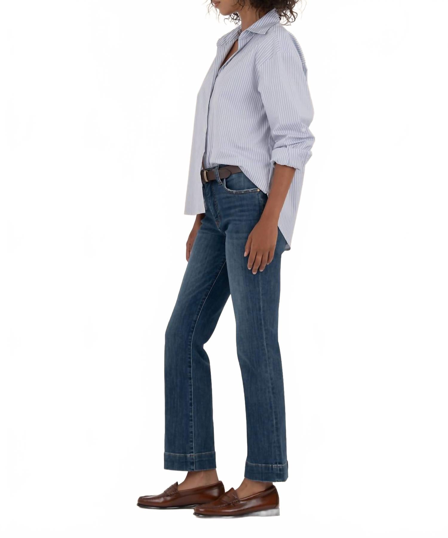 Kelsey High Rise Ankle Flare Jeans In Vibrant Wash