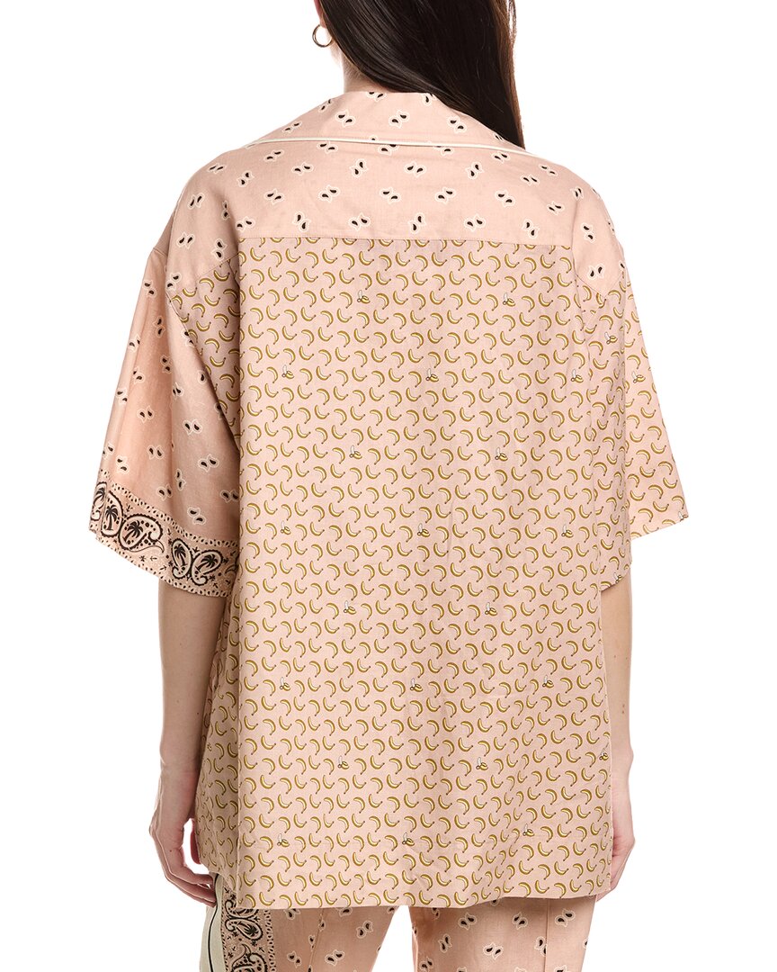Palm Angels Print Linen-Blend Shirt
