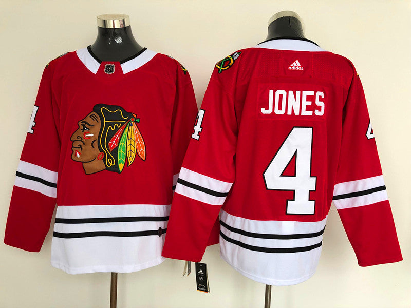 Men's Chicago Blackhawks Seth Jones #4 Red Home Breakaway Player jersey