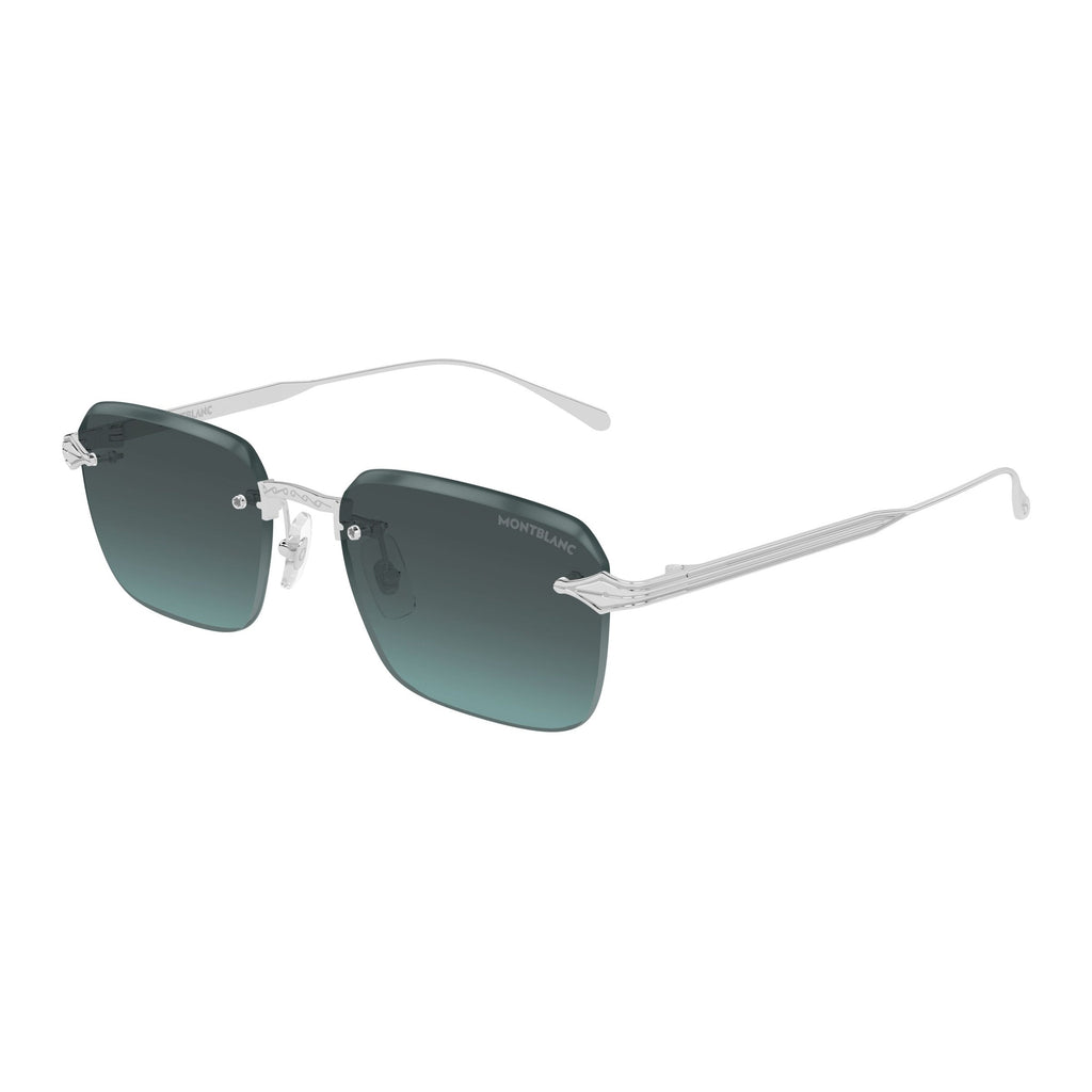 Rimless Square Sunglasses With Gradient Lenses And Arrow Motif