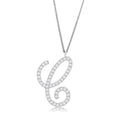 Imitation Rhodium Brass Chain Pendant with Top Grade Crystal in Clear