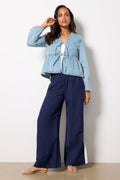 Women's Tie Front Denim Jacket