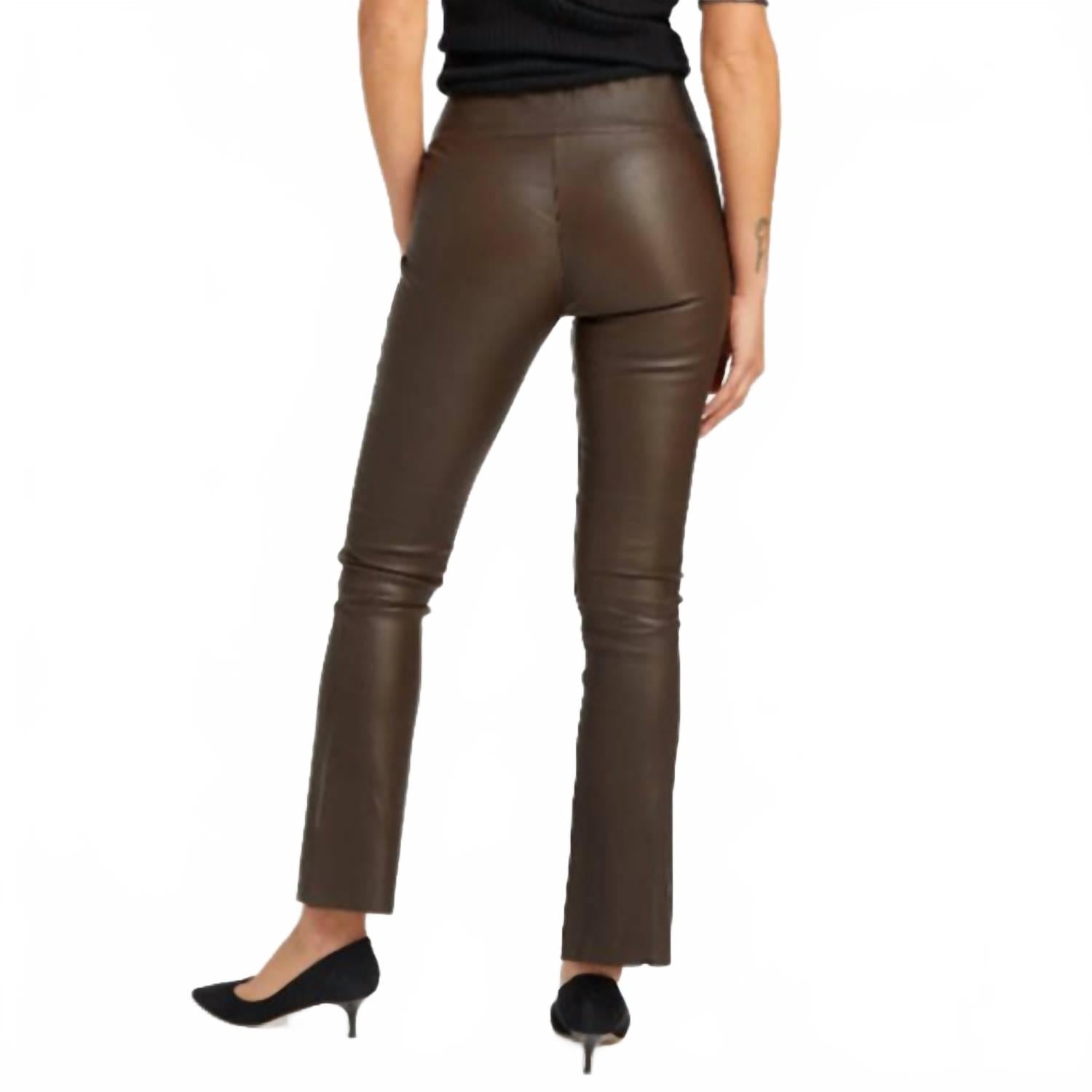 Jackie Leather Ankle Flare Leggings In Americano
