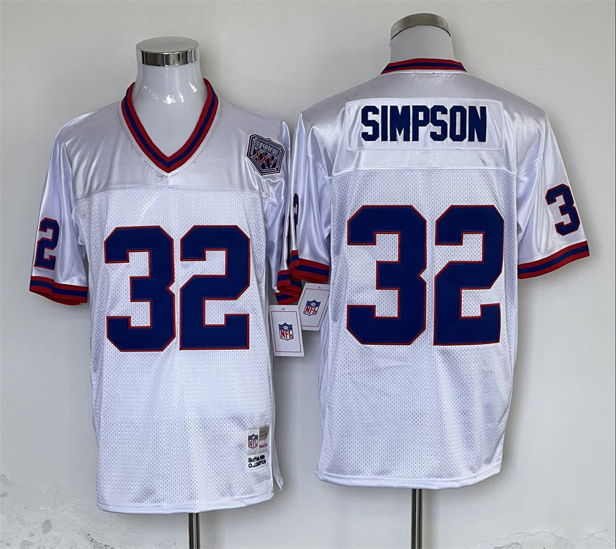 Men's Buffalo Bills OJ Simpson Mitchell & Ness White Legacy Replica Player jersey