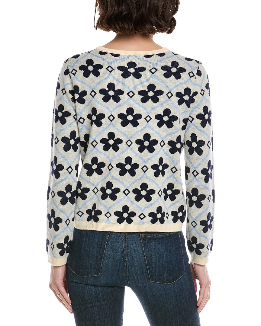 CeCe Floral Jacquard Wool-Blend Cardigan