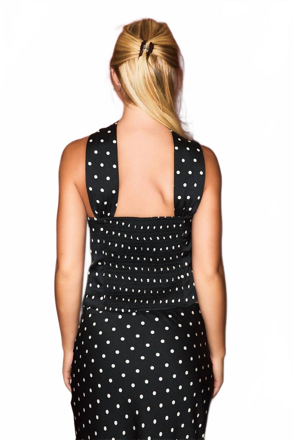 Dreamy Dot Corset Top In Black