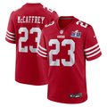 Men's San Francisco 49ers Christian McCaffrey #23 Scarlet Super Bowl LVIII Game Jersey1