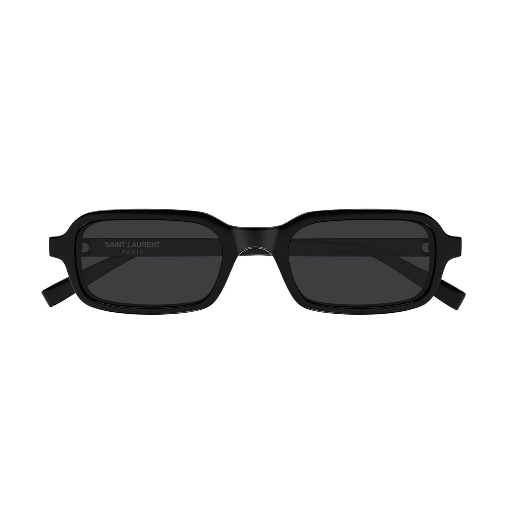 Rectangular Black Sunglasses With Glossy Finish