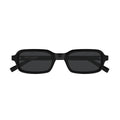 Rectangular Black Sunglasses With Glossy Finish