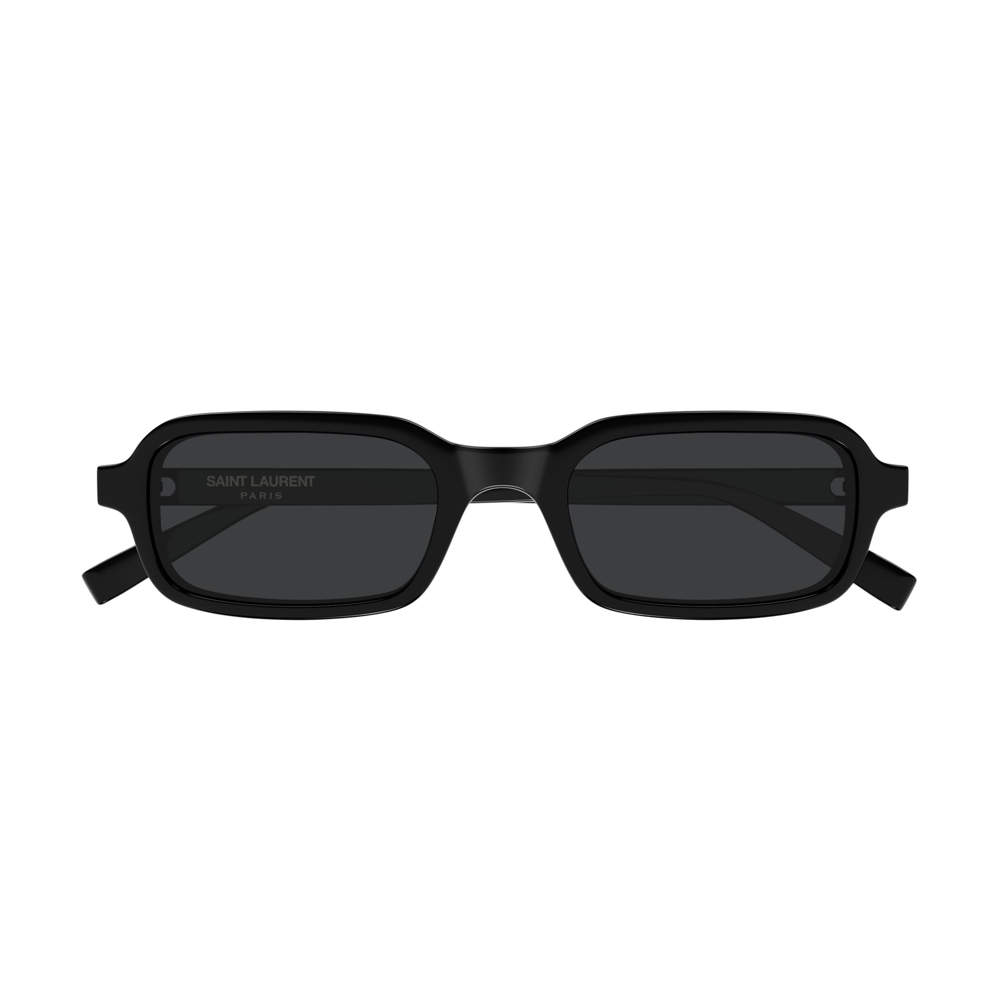 Rectangular Black Sunglasses With Glossy Finish