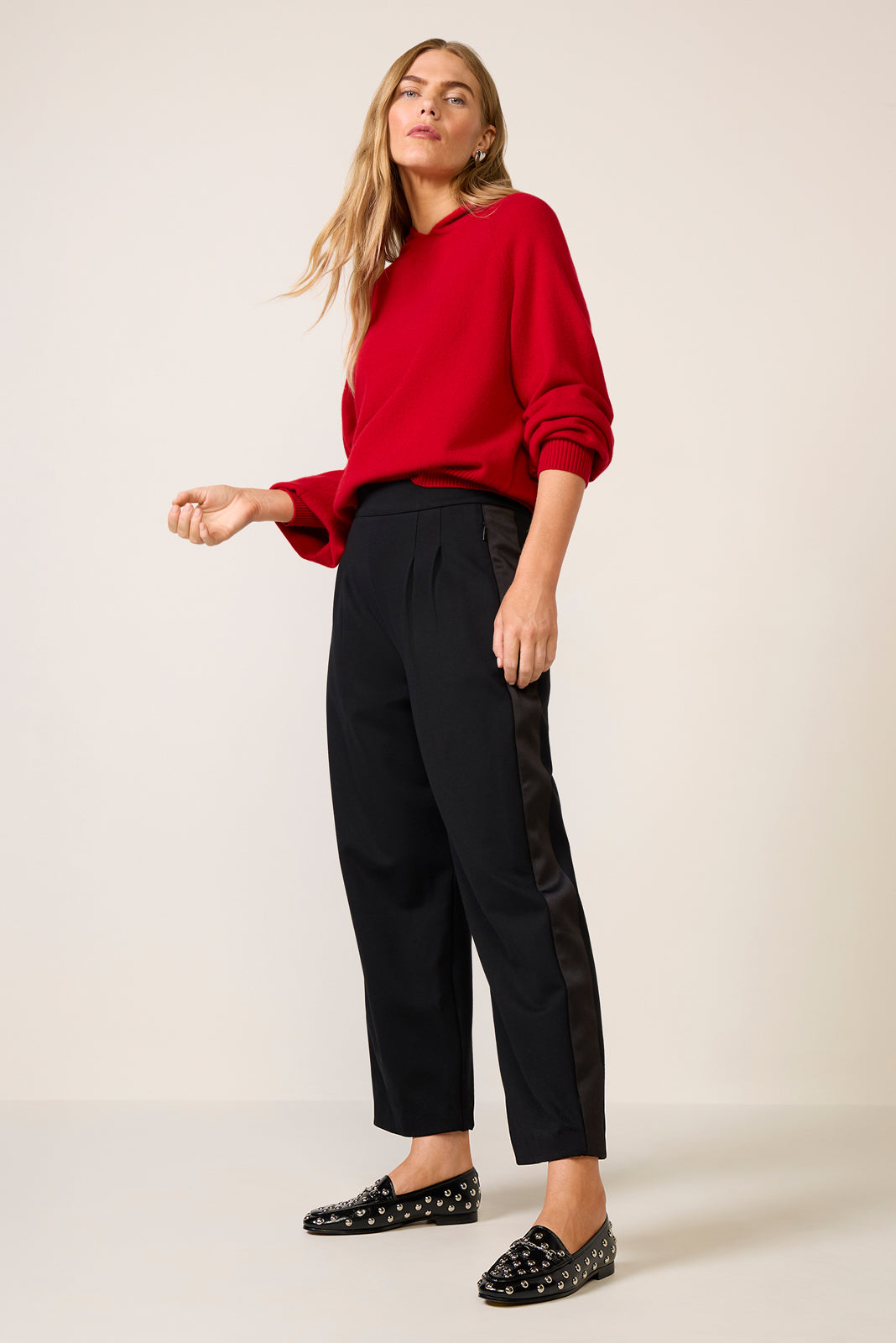 Women's Ponte Pleated Trouser Pants
