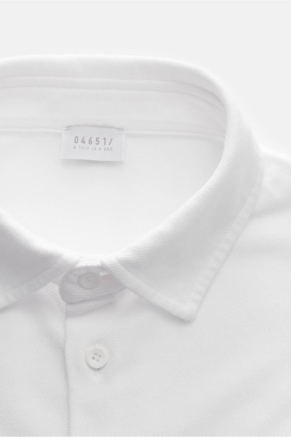 Men's Pique Long Sleeve Shirt In White