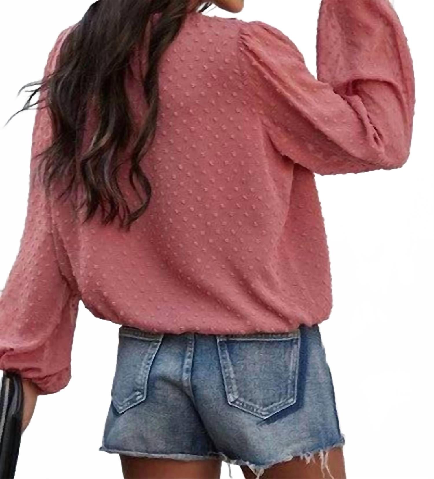Boho Dotted Blouse In Pink