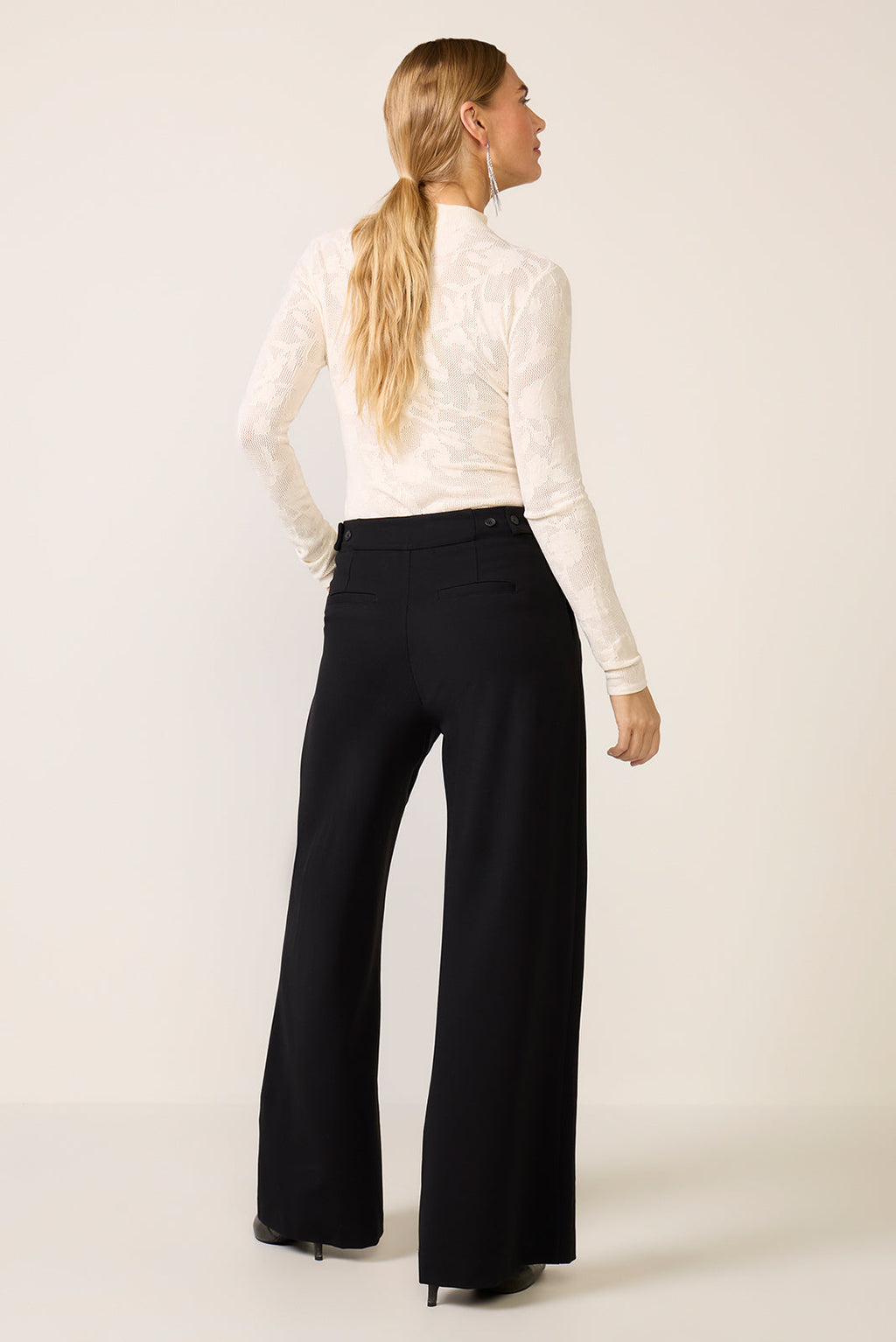 Women's Cheryl Pleated Knit Wide Leg Trouser Pants