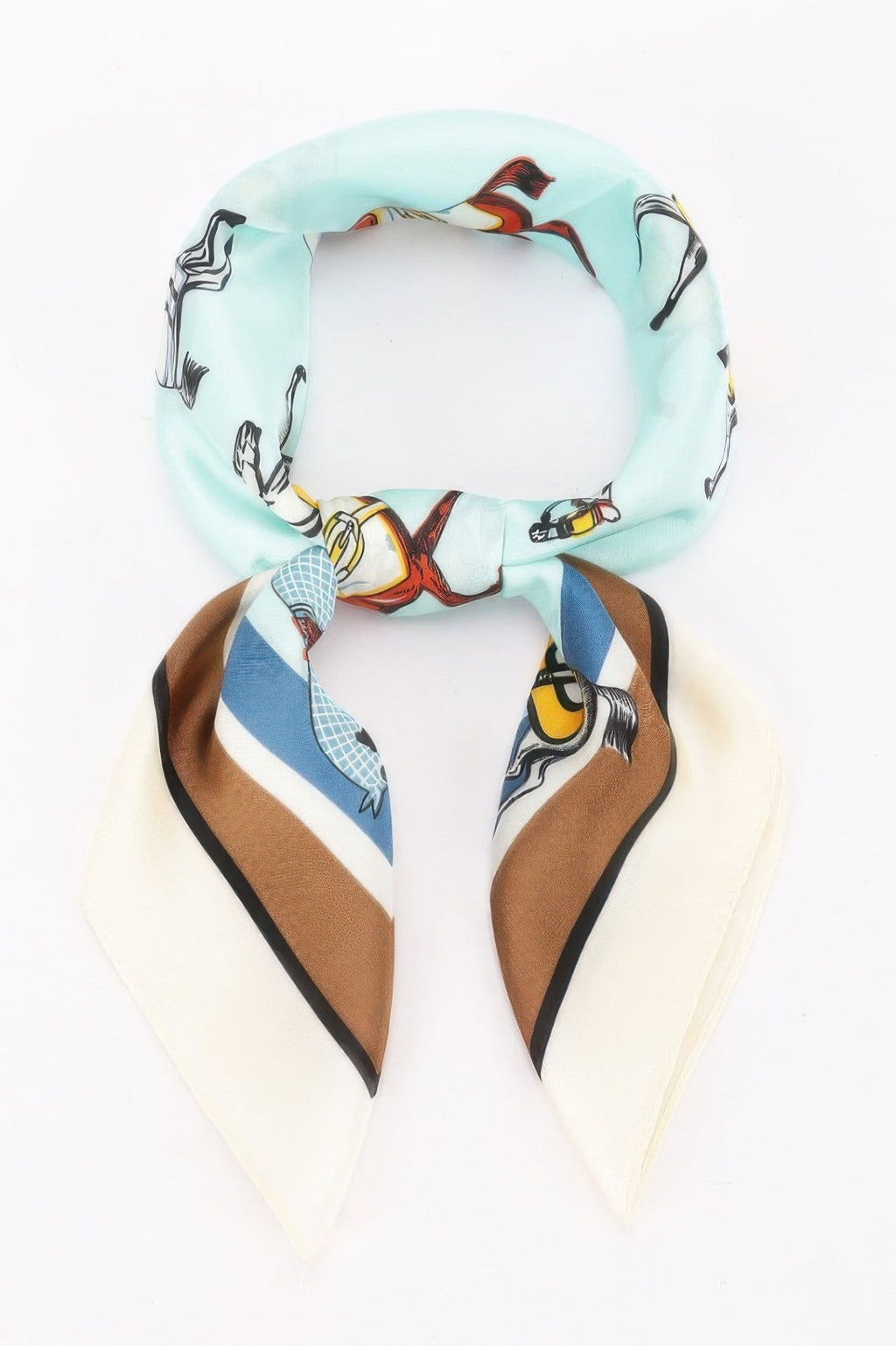 Equestrian Motif Multi Print Bandana for Timeless Style