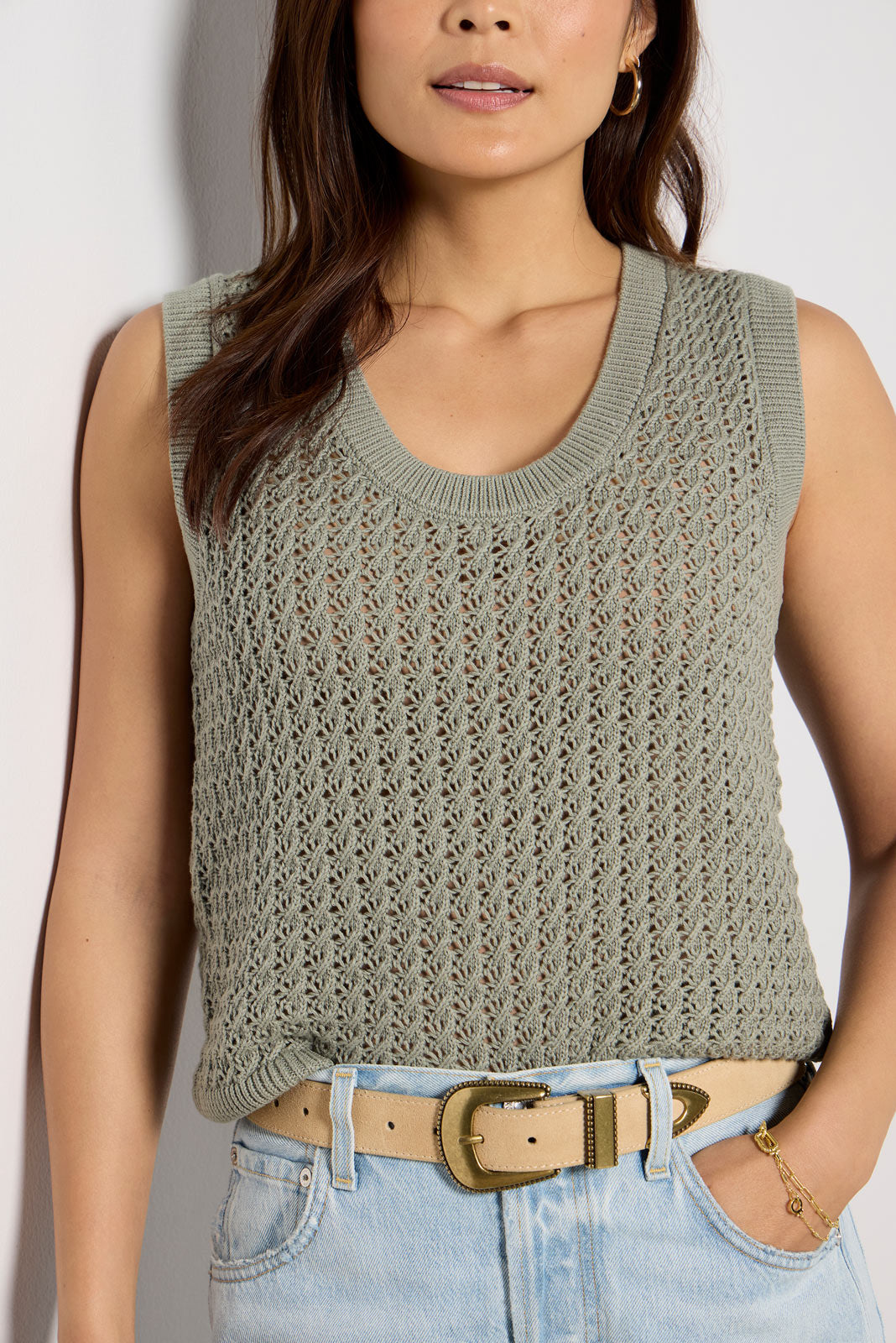 Women's Ferns Open Knit Tank Top