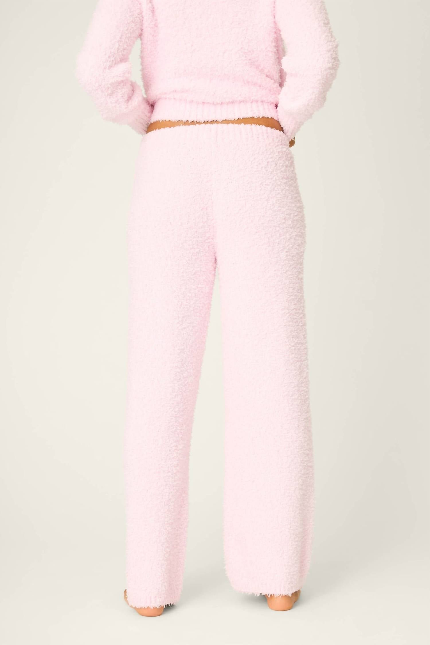 Bundle Up Boucle Pajama Pant In Pink