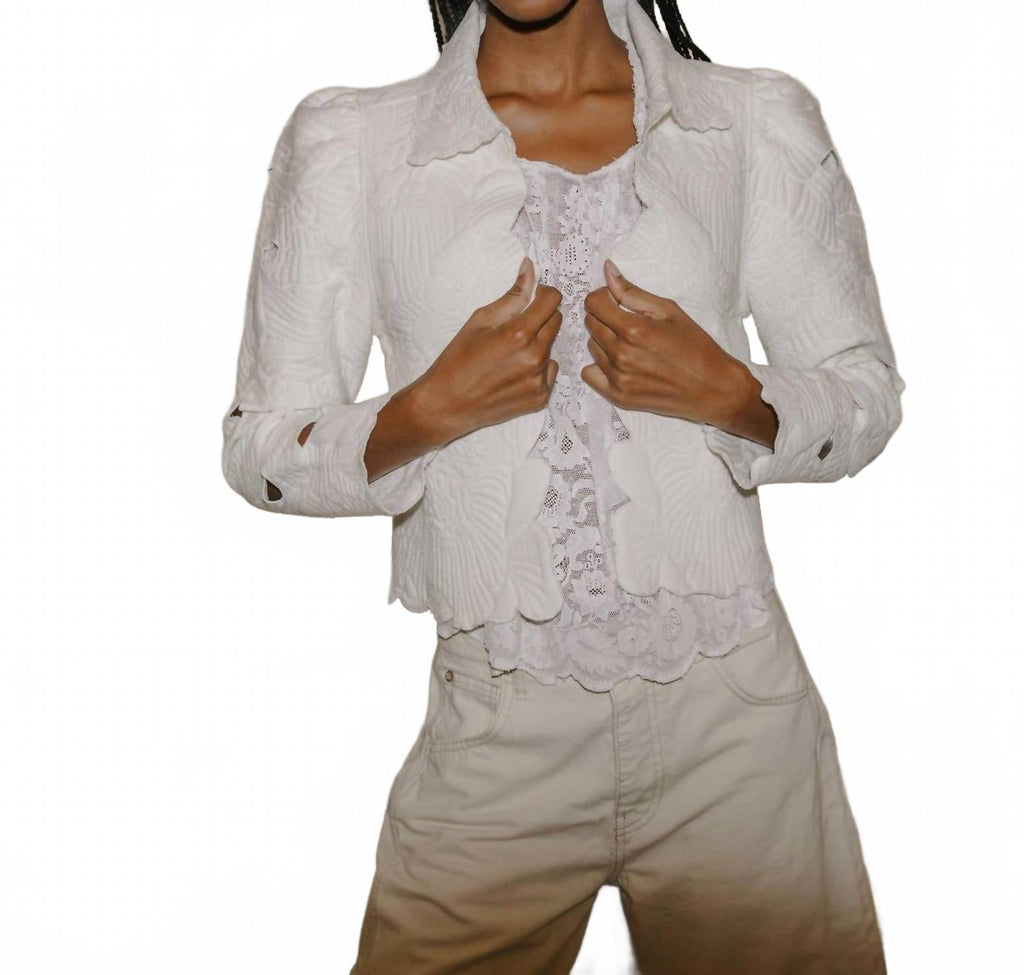 Sylvia Embroidered Jacket In Cream