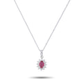 LB Exclusive Platinum 0.20ct Diamond and Ruby Pendant Necklace MF25-041326