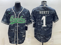 Men's Philadelphia Eagles Jalen Hurts #1 Grey Camouflage Game jersey Joint Edition