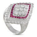 LB Exclusive Platinum 1.21ct Diamond and Ruby Ring MF14-041426